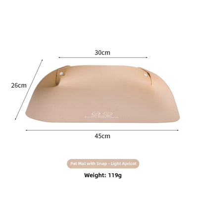 FUREVER365 Leather Pet Feeding Mat Waterproof Non-Slip Cat Dog Bowl Placemat Spill-Proof Food Pad