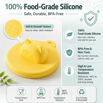 FUREVER365 3-in-1 Silicone Cat Can Lid with Spoon Set Universal Pet Food Sealing Cover Fresh Keeping