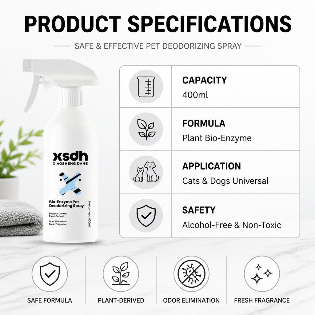 XSDH Bio-Enzyme Pet Odour Remover Spray Cat Dog Urine Smell Deodorizer 400ml Penghilang Bau