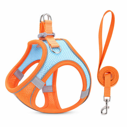 FUREVER365 Breathable Mesh Dog Harness Leash Set Vest Style No-Pull Reflective Baju Kucing Comel