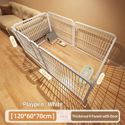 DIY Pet Fence Indoor Dog Cage Foldable Metal Playpen for Medium Small Dog Cat Rabbit Pagar Kucing Anjing