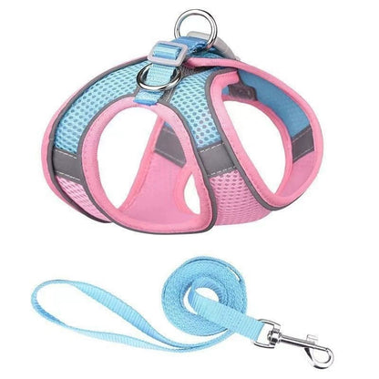 FUREVER365 Breathable Mesh Dog Harness Leash Set Vest Style No-Pull Reflective Baju Kucing Comel