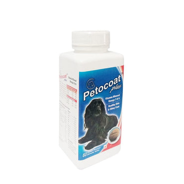 Pet-O-Coat Plus 60 Tablets (with Vitamin-Mineral Omega 3 & 6)(For Healthy Skin & Shiny Coat)