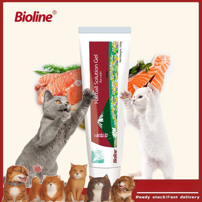 Bioline 100g (Daily :1-4g) Hairball Solution Pet Cat Grass Recipe for Cats Hair ball