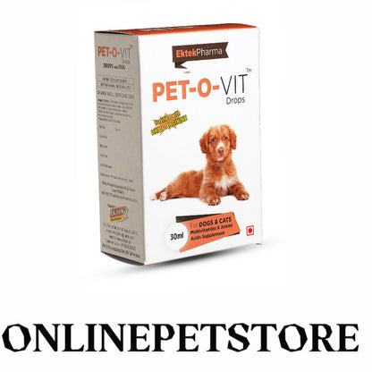 EKTEK PHARMA Pet-O-Vit Drops For Cats And Dogs 30ML