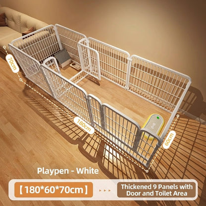 DIY Pet Fence Indoor Dog Cage Foldable Metal Playpen for Medium Small Dog Cat Rabbit Pagar Kucing Anjing