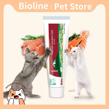 Bioline 100g (Daily :1-4g) Hairball Solution Pet Cat Grass Recipe for Cats Hair ball
