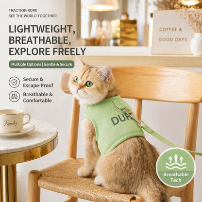 FUREVER365 Anti-Escape Cat Dog Harness Vest Leash Set Breathable Reflective Baju Kucing Comel