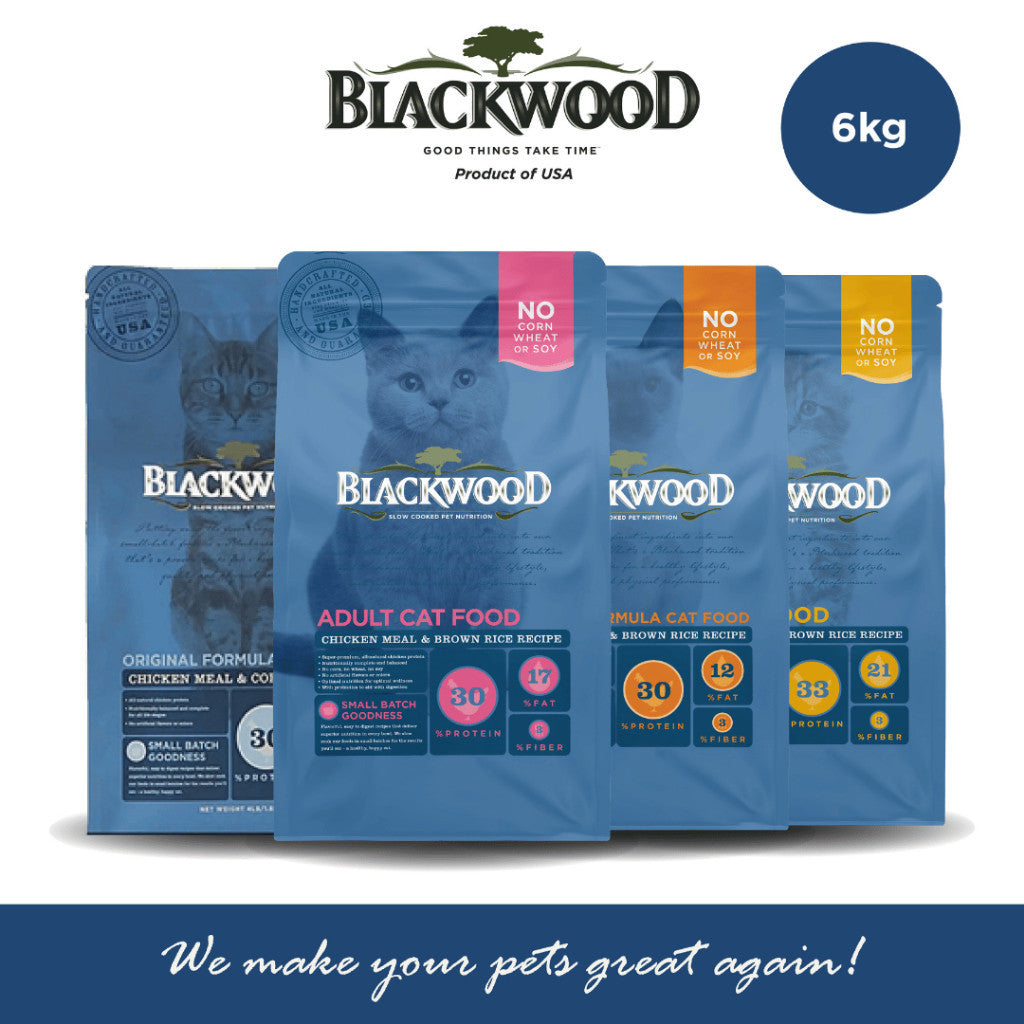 Makanan Kucing (6kg) Blackwood | Original / Adult Cat / Indoor /Kitten | Slow Cooked Pet Nutrition