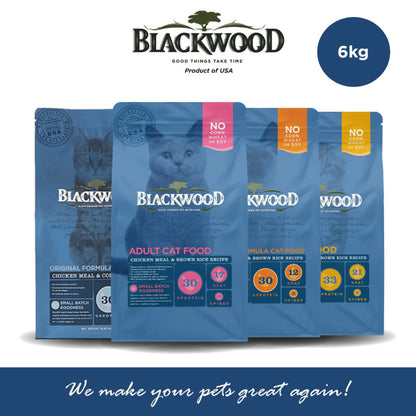 Makanan Kucing (6kg) Blackwood | Original / Adult Cat / Indoor /Kitten | Slow Cooked Pet Nutrition
