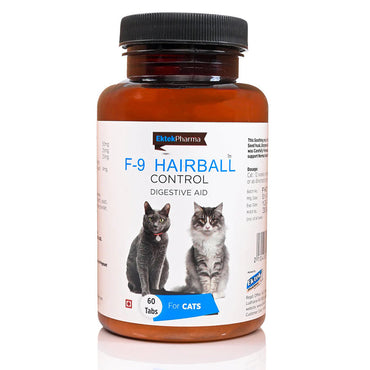 F-9 Hairball Control Tablets - Supports Digestive Health & Hairball Management in Cats
