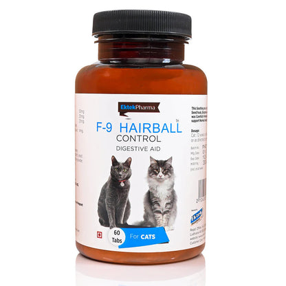 F-9 Hairball Control Tablets - Supports Digestive Health & Hairball Management in Cats