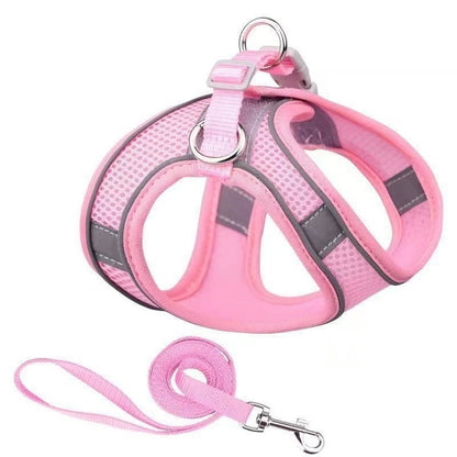 FUREVER365 Breathable Mesh Dog Harness Leash Set Vest Style No-Pull Reflective Baju Kucing Comel